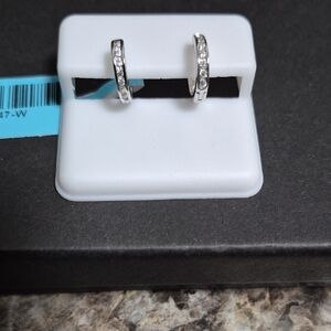 Moissanite Sterling Silver Huggie Earrings
